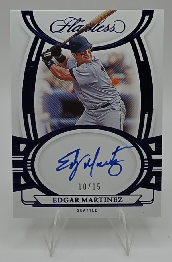 2023 Flawless Edgar Martinez Signatures Sapphire /15 Auto Seattle Mariners view 1
