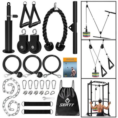 SERTT Weight Cable Pulley System Gym, Upgraded Cable Pulley Attachments for L...