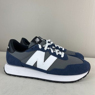 New Balance Sneakers Mens Gray Navy Blue 237 Suede Athletic