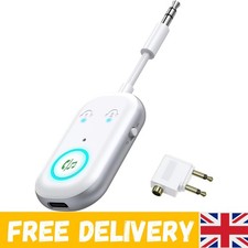Bluetooth 5.3 Transmitter Receiver, 2-In-1 Airplane Adapter White | With 2 AirPo