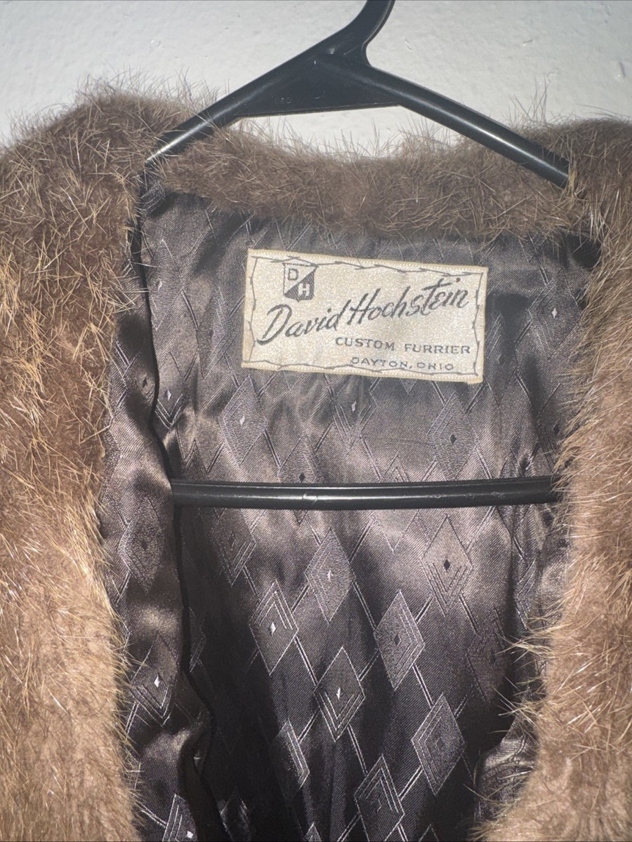 Vintage David Hochstein Custom Furrier Dayton Ohio Brown Fur Coat