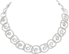 Diamonds necklace in 18k white gold approx. 9.00 carats diamonds.