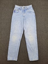 Vtg 80s LEE Riders Women's Size 14 Slim 100 Cotton Light Wash Denim Jeans Read 