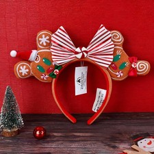Disney Parks Gingerbread Christmas Holiday Mickey Minnie Mouse Ears Headband