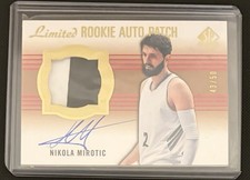 2014-15 Upper Deck SPA Nikola Mirotic Rookie On Card Auto Patch /50 SP RPA. rookie card picture