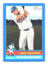 2025 Topps Heritage #352 Jake Burger Blue Border Texas Rangers