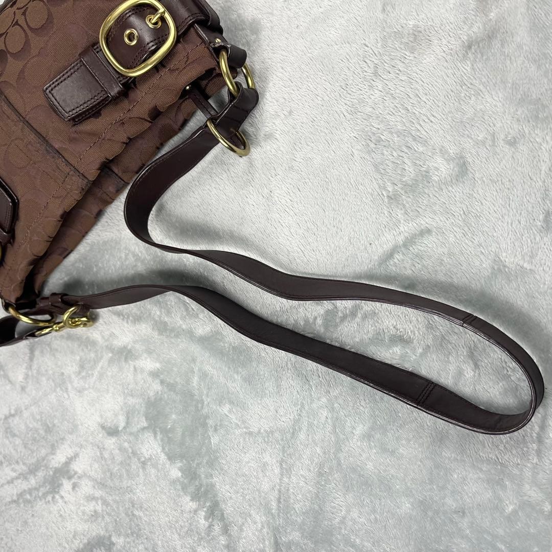 Coach Shoulder Bag Brown Signature thumbnail 8