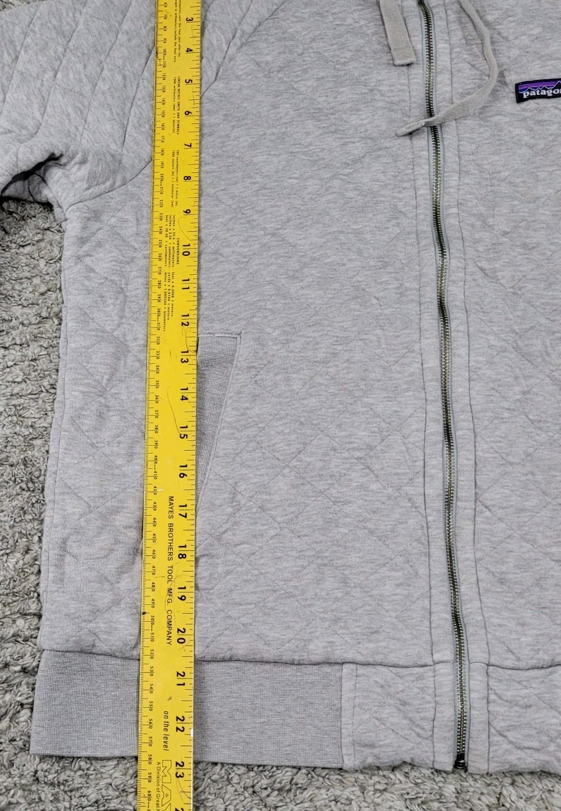 Patagonia Organic Cotton Quilted Full Zip Hoodie Gray Women’s Size Medium  thumbnail 8