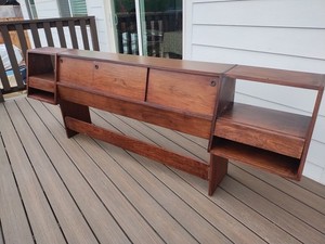 MCM Carroll Sagar&Associates Design Queen Headboard + Label +2 Drawers (VG) MCM