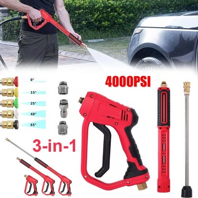 High Pressure 4000PSI Car Power Washer Gun Spray Wand Lance 5 Nozzle Kit