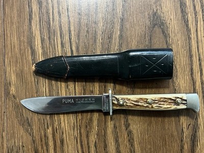 Puma Nicker Von Waidbesteck INOX 3587 Extremely Rare 1955-1958 Knife And Sheath