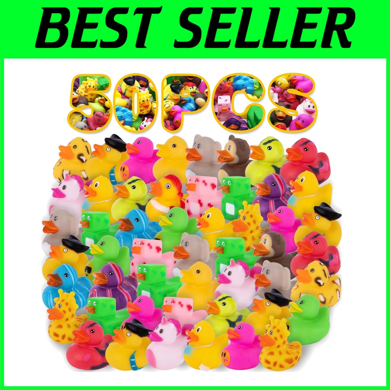 Colorful Rubber Duck Set - 50 Fun Bath Toys for Kids & Gifts