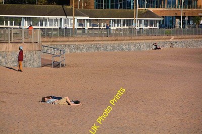 Foto A2 Exmouth: Sandstrand mit Blick über den Sandstrand von Exmouth c2016