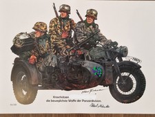 Kunstdruck (Kradsch&uuml;tzen), Wehrmacht, Panzerdivision, world war 2
