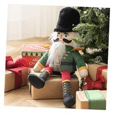 Nutcracker Christmas Throw Pillow Handcrafted Velvet Decorations Decor Green