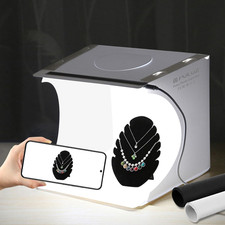 Mini Light Box, 9" Photography Table Top Light Box 20 LED Portable Photo Studio