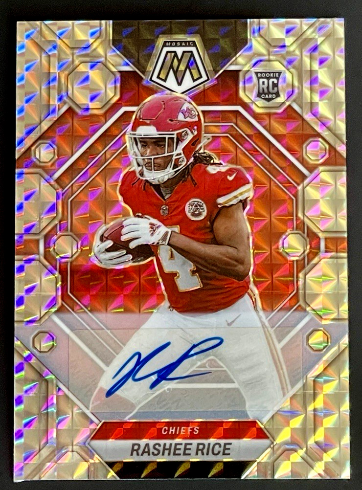 2023 Mosaic Rashee Rice Rookie Silver Mosaic Prizm AUTO RC #357 Chiefs