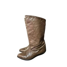 Zodiac Slouch Women's Western Leather Brown Boots Size 6.5 M Y2K Cowgirl Heeled
