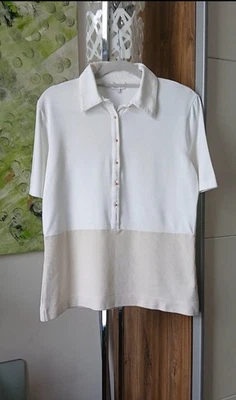 ESCADA SPORT White Polo Shirt - New Without Tags - Size M - Rose Gold Details - Bild 1 von 4