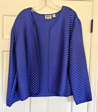Women's Purple Woven 100 Silk Chico Design Sz 3 L Blazer