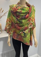 Animal Print Wool Rectangular Scarf Floral Colorful