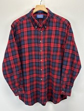 VTG Pendleton Wool Blend Flannel Shirt Mens XL Country Traditionals Red Tartan