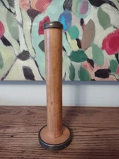 Antique Vintage Wooden Spool Bobbin Textile Industrial Sewing Spindle 10"