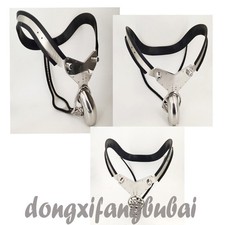 Male Stainless Steel Chastity Belt Double-cables Breath Cage Bondage Device EMCC