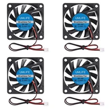 4pack 60mm X 60mm X 10mm 6010 12v Brushless Dc Cooling Fan 2pin For Diy 3d Print