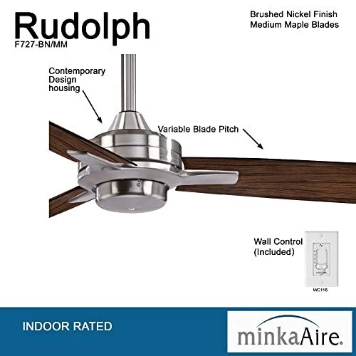 Minka-Aire F727-BN/MM, Rudolph 52" Ceiling Fan,  Assorted Sizes , Colors  - Picture 2 of 57