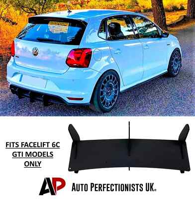 For VW Polo MK5 6C GTI Gloss Black Rear Blade Fin Diffuser Spoiler Body 14-17!