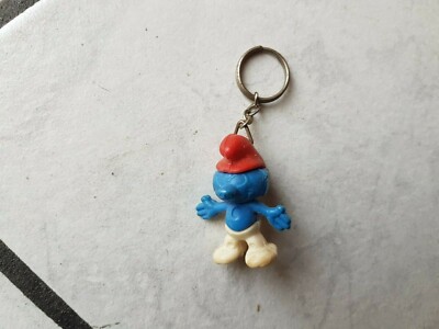 Knorr advertising Smurf Smurfs rubber figure from the 70s with pendant