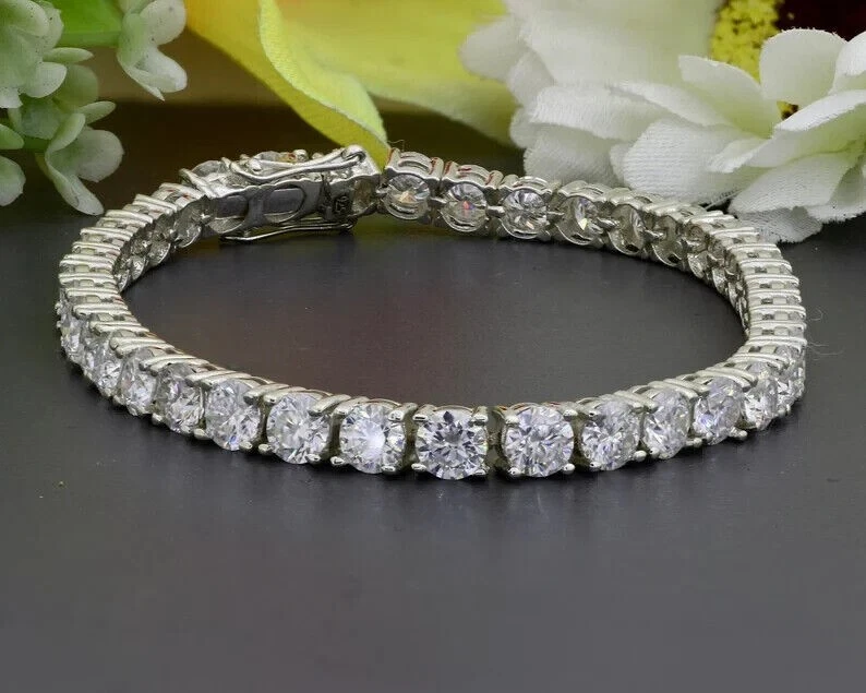 925 Sterling Silver Diamond Bracelet | Oevas Sterling Silver Bracelet -  100% 925 - Aliexpress