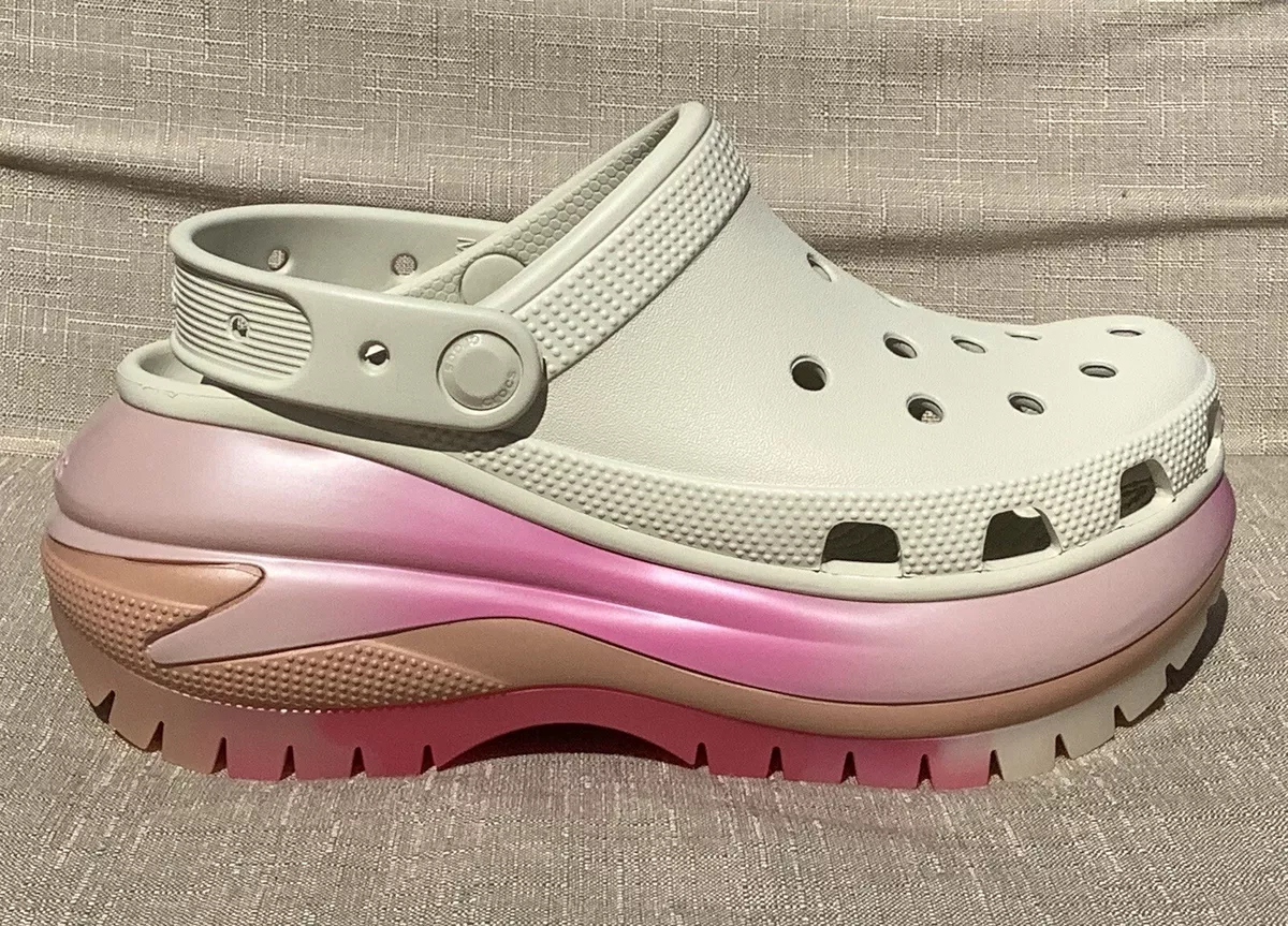 New CROCS UNISEX MEGA CRUSH COLOR DIP CLOG 208988 Bone Multi US W