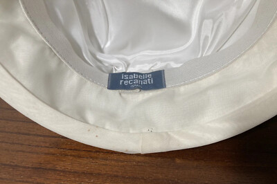 Isabelle Recanati Hat White with Rose Detail Made In Israel  display picture 3