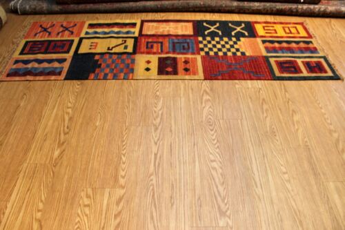 SOUTHWESTERN STIL GEWEBTER KELIM JUWEL FARBE WOLLE HANDGEFERTIGT 8' FLUR LÄUFER Pm75 - Bild 3 von 9