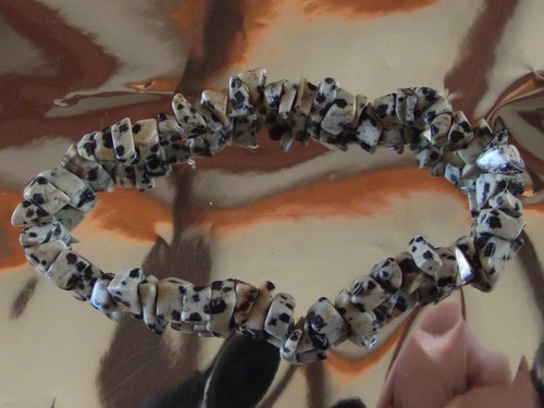 Bracciale DIASPRO DALMATINOcristalloterapia zen pietre mineral chakra argento KI - Imagen 1 de 2