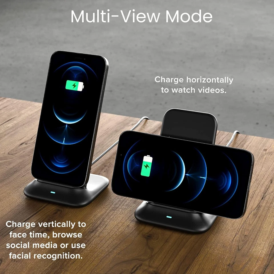 Techsmarter Wireless Charger Stand Dock iPhone Samsung Includes Wall Charger - Image 4 of 4