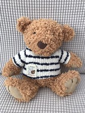 Jellycat Breton Bear 12" Blue Cream Striped Sweater Limited Edition RARE Retired