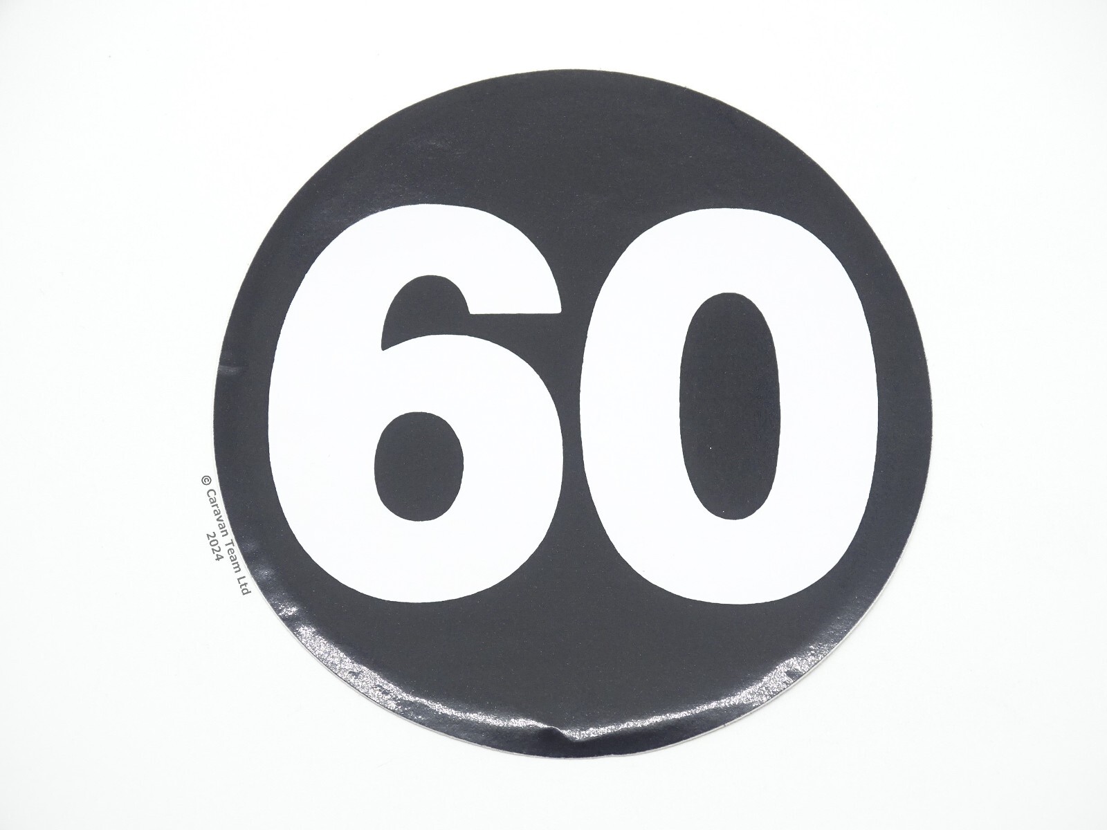 60 MPH WARNING ADHESIVE STICKER LABEL - CARAVAN MOTORHOME TRAILER