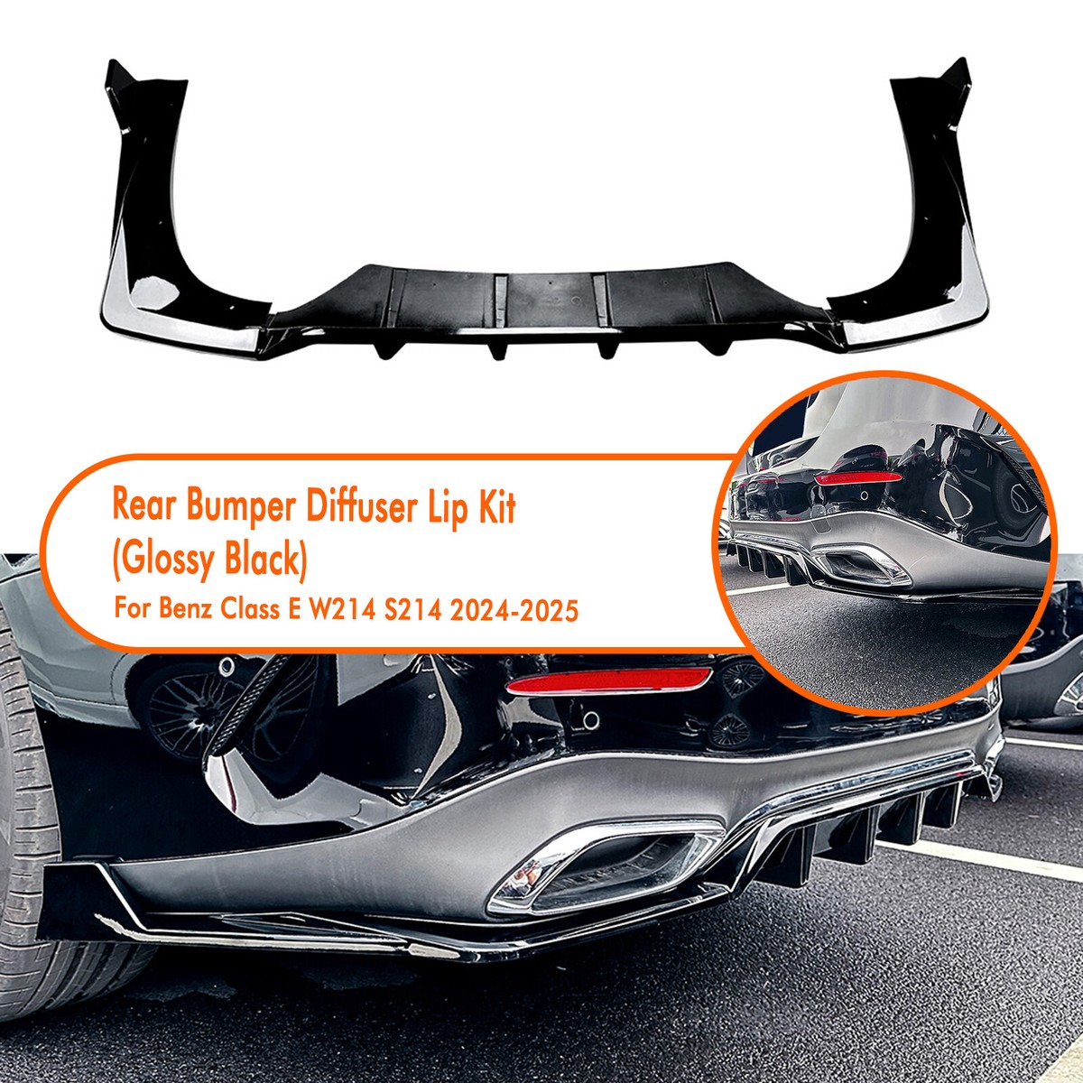 Produktbild von Rear Spoiler Lip For Mercedes E-Class W214 2023 2024 Black Gloss