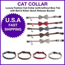 Luxury Fashion Bow Tie Cat Collar with Bell Kitten Quick Release Buckle