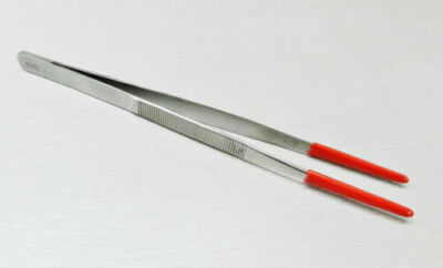 8'' ULTRASONIC STEAM CLEANER COATED SOFT RUBBER TIP STEEL TWEEZERS