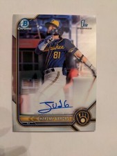 2022 1st Bowman Chrome Jheremy Vargas Base Auto MILWAUKEE Brewers AUTOGRAPH