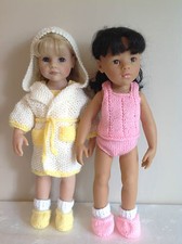Dolls Fashion clothes knitting  pattern to fit  18" doll.Dressing gown set.KNM72