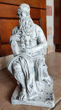 Scultura in gesso riproduzione Mosé di Michelangelo 38 cm