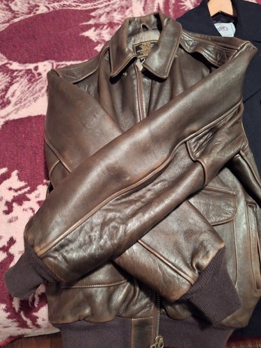 Cockpit USA Leather Bomber A2 Jacket Men's Size M - Picture 8 of 12