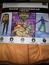 Climateright By Cuddl Duds Teenage Mutant Ninja Turtle Boys Thermal Set, Size L