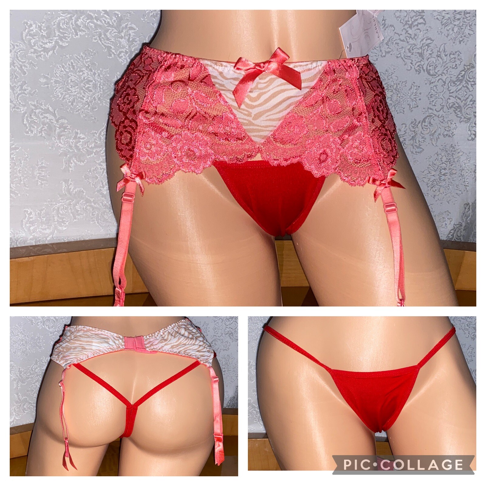 Bikini Panties & Garter Combo L Underwear Ny… Gem