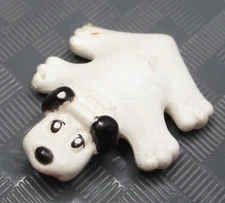 Vintage 1984, 95 Galoob Pound Puppies PPI LGT Mini Flat Dog Black White Plastic